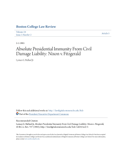 Absolute Presidential Immunity From Civil Damage Liability: Nixon v