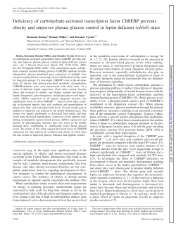Deficiency of carbohydrate-activated transcription factor ChREBP