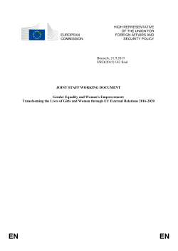 Gender Equality and Women`s Empowerment 2016-2020