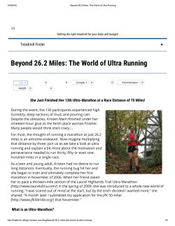 Beyond 26.2 Miles: The World of Ultra Running