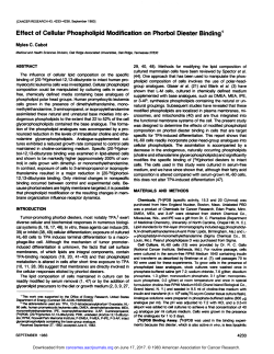 Effect of Cellular Phospholipid Modification on