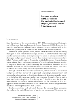 Giulio Ferraresi European populism in the 21st century: The