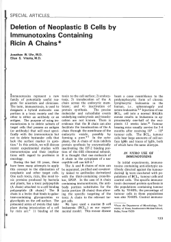 Deletion of Neoplastic B Cells by Immunotoxins Containing Ricin A