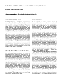 Osmogenetics: Aristotle to Arabidopsis