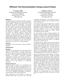 Efficient Text Summarization Using Lexical Chains