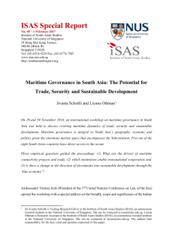 Maritime Governance in South Asia: The Potential for Trade
