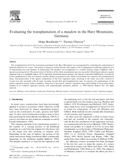 Evaluating the transplantation of a meadow in the Harz Mountains