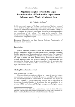 Algebraic Insights towards the Legal Transformation of Fault within