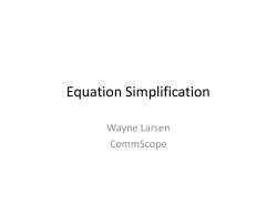 Equation Simplification