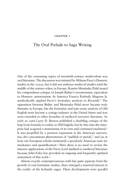 The Oral Prelude to Saga Writing