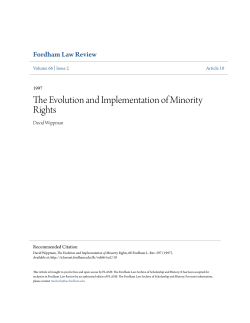 The Evolution and Implementation of Minority Rights
