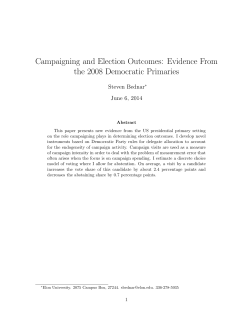 Campaigning and Election Outcomes: Evidence