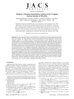 Relating n-Pentane Isomerization Activity to the Tungsten Surface