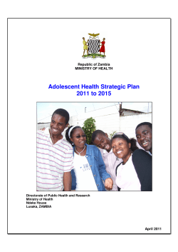 Adolescent Health Strategic Plan 2011 to 2015
