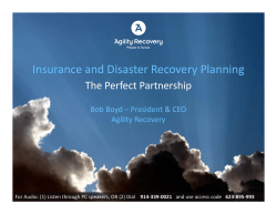 Insurance and Disaster Recovery Planning
