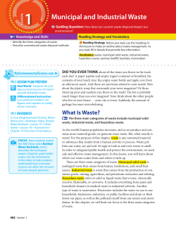 Municipal and Industrial Waste