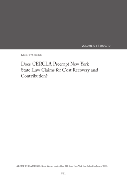 Does CERCLA Preempt New York State Law Claims for Cost