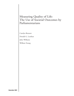 Measuring Quality of Life: The Use of Societal Outcomes by