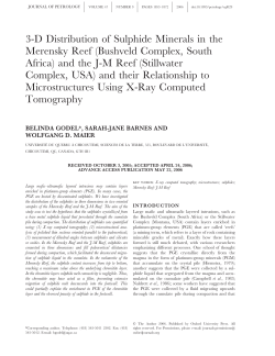 (Bushveld Complex, South Africa) and the JM