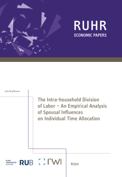 The Intra-household Division of Labor &ndash; An Empirical