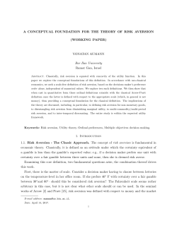 A Conceptual Foundation for the Theory of Risk Aversion