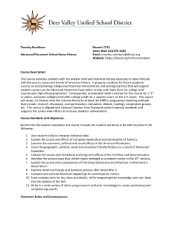 Timothy Rosinbum Advanced Placement United States History