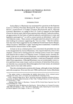 Justice Blackmun and Criminal Justice: A