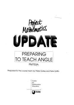 Preparing to teach angle