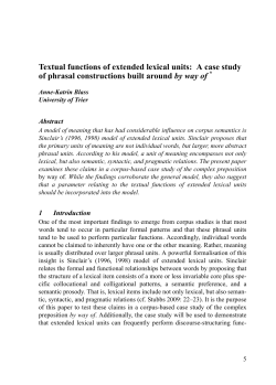 Textual functions of extended lexical units: A case study of phrasal