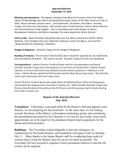 Board Report - Approved Minutes September 15, 2016