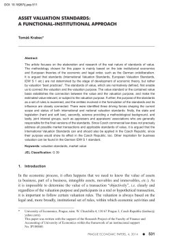 ASSET VALUATION STANDARDS: A FUNCTIONAL