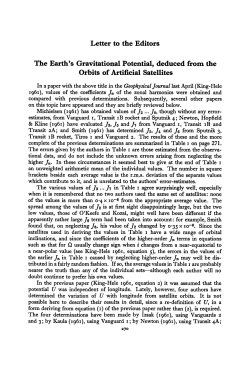 The Earth`s Gravitational Potential, deduced from the Orbits of