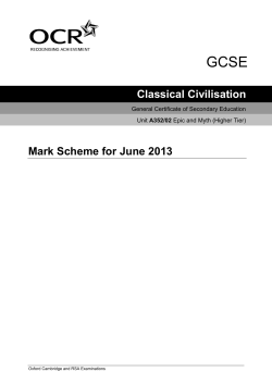 Mark scheme - Unit A352/02 - Epic and myth