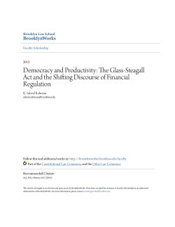 Democracy and Productivity: The Glass-Steagall