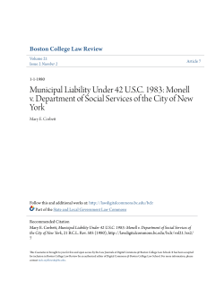 Municipal Liability Under 42 U.S.C. 1983: Monell v. Department of