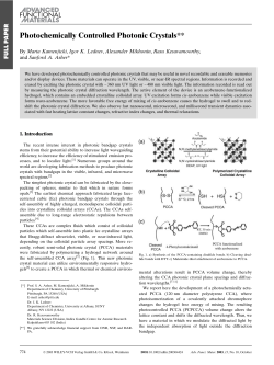 Photochemically Controlled Photonic Crystals