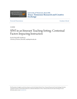 SIWI in an Itinerant Teaching Setting