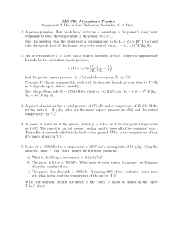 EAS 370: Atmospheric Physics Assignment 3: Due in class