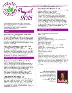 Augus 2015 - Whole Foods Market