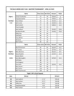 Flight 1 KP`s (Cash Payout) THE BLUE HERON GOLF