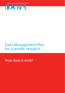 Data Management Plan for scientific research - DANS