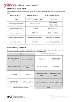 Born-Haber Cycle: NaCl