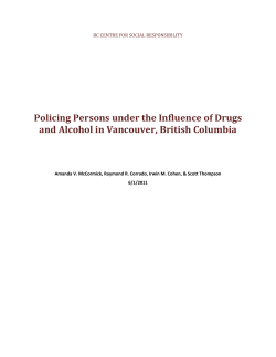 Policing Persons under the Influence of Drugs and Alcohol in