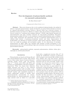 New developments of polysaccharide synthesis via enzymatic