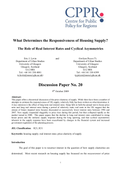The Real Interest Rate Effect on the Price Elasticity of House Supply