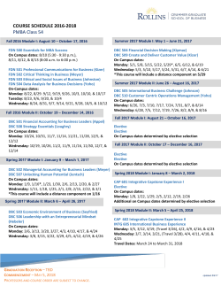 COURSE SCHEDULE 2016
