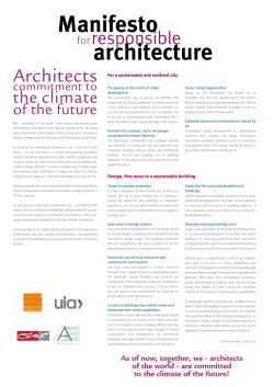 Manifesto for responsible architecture