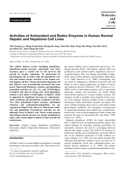 Activities of Antioxidant and Redox Enzymes in Human Normal