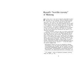 Russell`s "Horrible Travesty" of Meinong