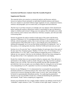 4 Syntactical and Discourse Analysis: Some Dis